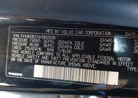 2010 Volvo Xc70 3.2 из США, поврежденный, VIN YV4960BZ3A1082509